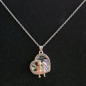 Heart-Shaped Silver and Purple Friendship Necklace